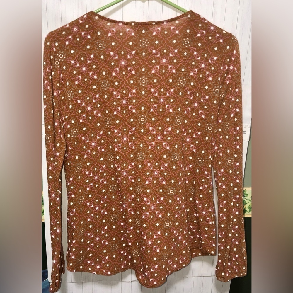 ✴️Lucky ☘️ Brand Rust color peasant top cotton blend - Picture 7 of 10